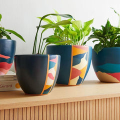 Abstract Blue Planter Set of 4 - homethings.in